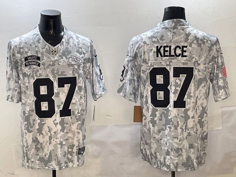 Men Kansas City Chiefs #87 Kelce Camo 2025 Nike Salute to Service Limited NFL Jersey style 2